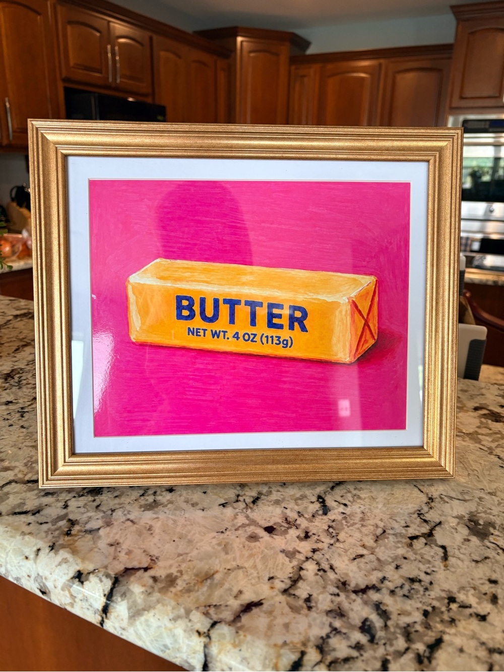 Framed Pop Art Butter Print in Pink and Yellow